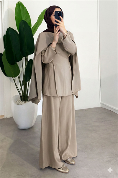 Çıkma Pelerin Takım - Vizon