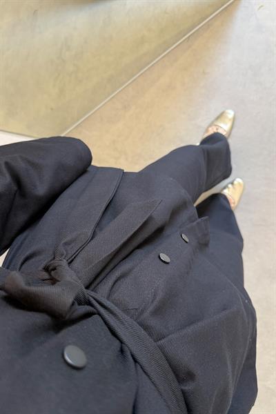 Çıtçıtlı Gabardin Takım - Siyah