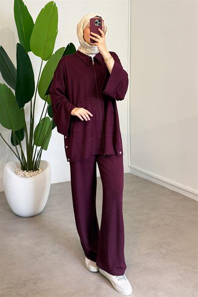 Çıtçıtlı Oyşo Takım - Bordo