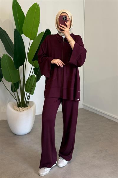 Çıtçıtlı Oyşo Takım - Bordo