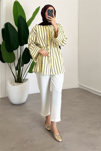 Çizgili Gömlek - Sarı