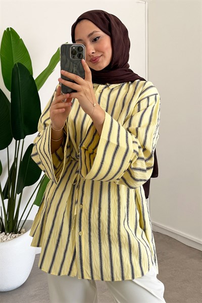 Çizgili Gömlek - Sarı