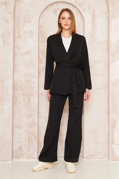 Çizgili Takım 4-6628 - SİYAH