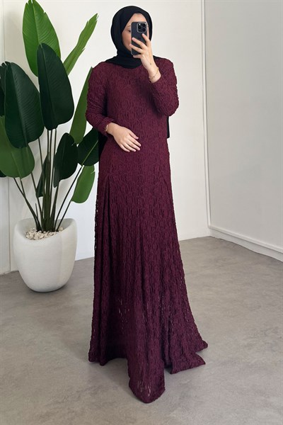 Dantelli Elbise - Bordo