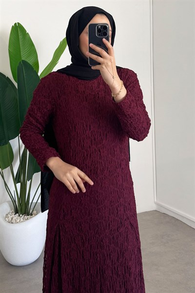 Dantelli Elbise - Bordo