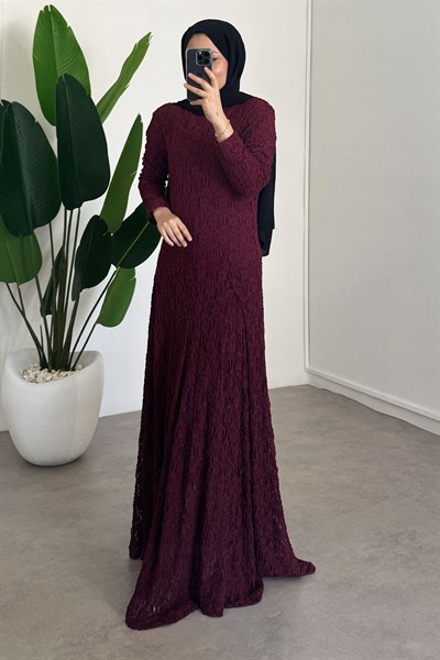 Dantelli Elbise - Bordo
