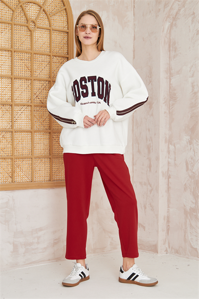 Dar Paça Pantolon - Kırmızı