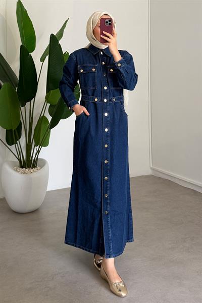 Denim Elbise - Kot