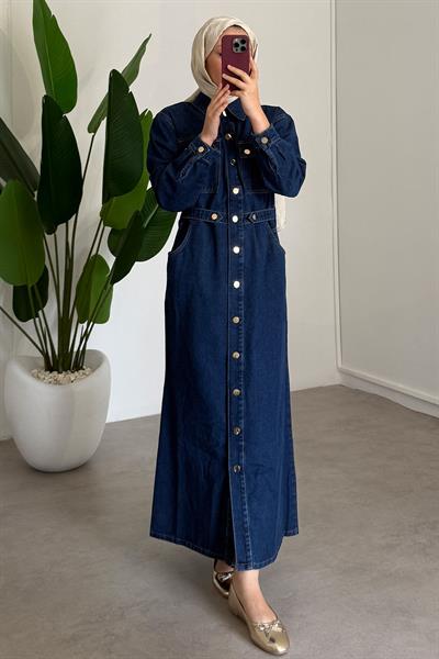 Denim Elbise - Kot