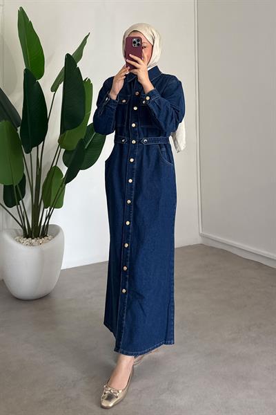 Denim Elbise - Kot
