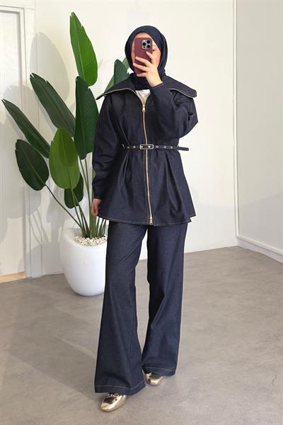 Denim Kemerli Takım - Lacivert