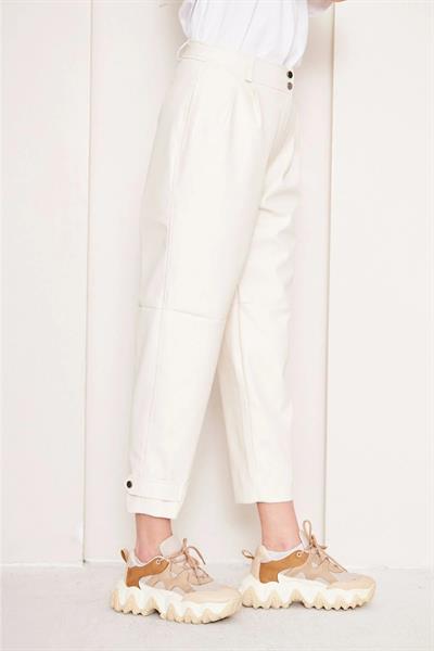 Deri Pantolon 4-6616 - EKRU