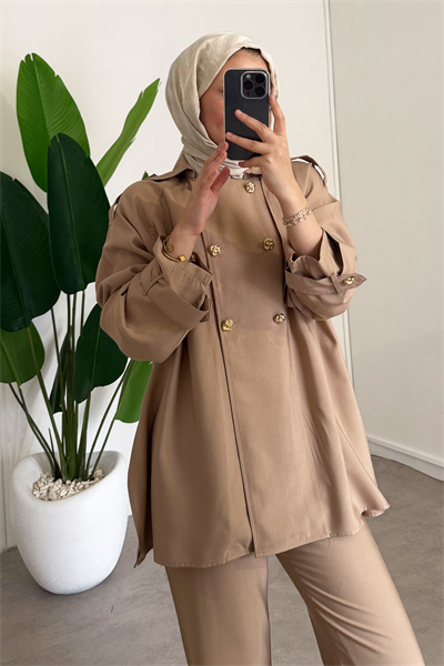 Düğme Detay Takım - Vizon