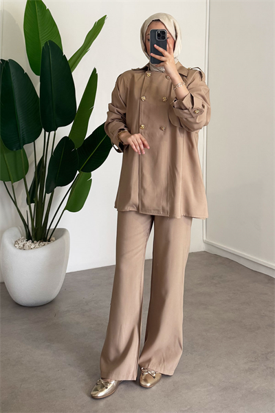 Düğme Detay Takım - Vizon