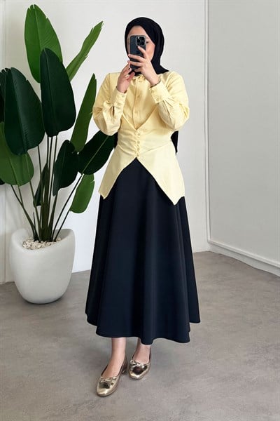 Düğmeli Gömlek - Sarı