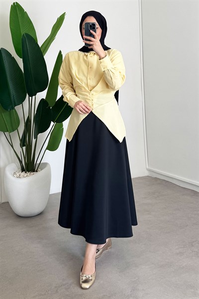 Düğmeli Gömlek - Sarı