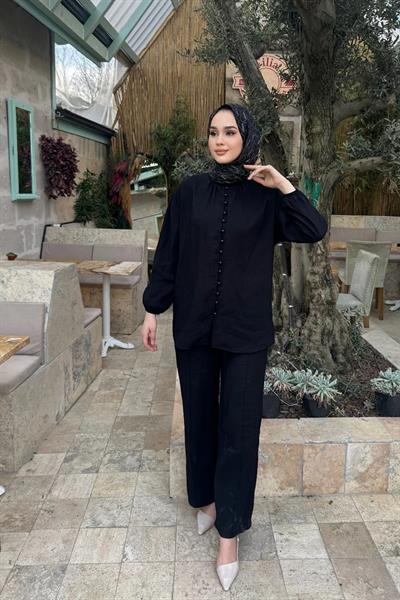 Dügmeli Takım 9-15807 - SİYAH