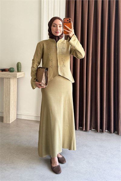 Etekli Triko Takım - Olive