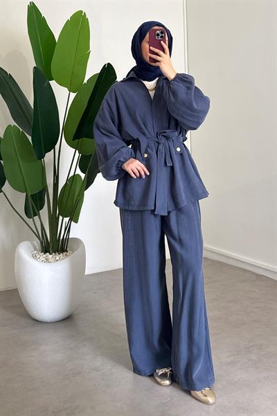 Fermuarlı Modal Takım - Lacivert