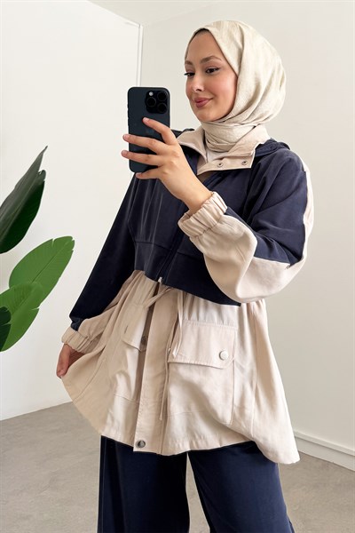 Fermuarlı Modal Takım - Lacivert