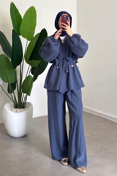 Fermuarlı Modal Takım - Lacivert