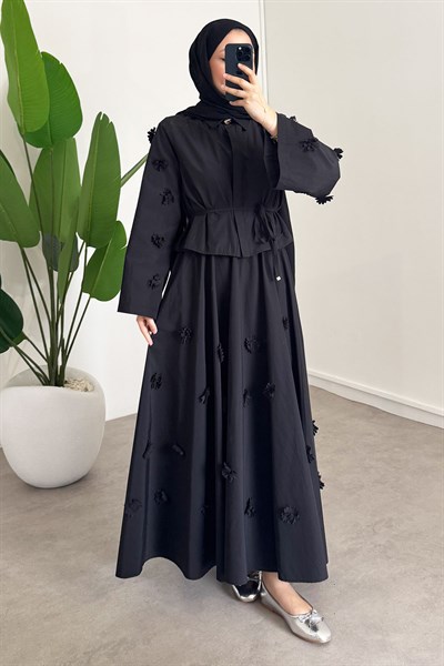 Flowers Etek Takım  - Siyah