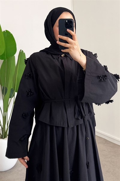 Flowers Etek Takım  - Siyah