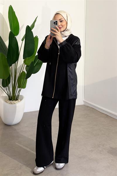 Garni Detaylı Takım - Siyah