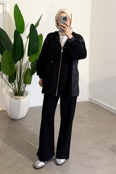 Garni Detaylı Takım - Siyah