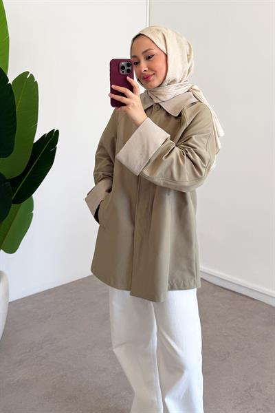 Garnili Ceket - Haki Yeşil