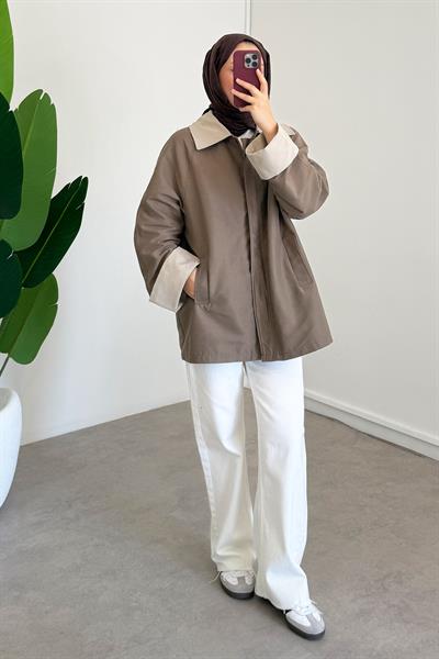 Garnili Ceket - Vizon