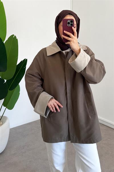 Garnili Ceket - Vizon