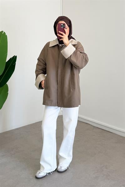 Garnili Ceket - Vizon