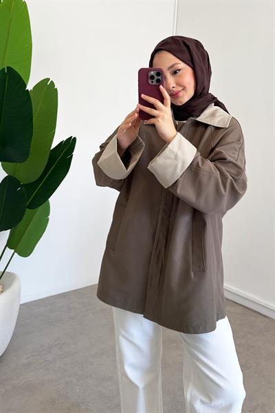 Garnili Ceket - Vizon