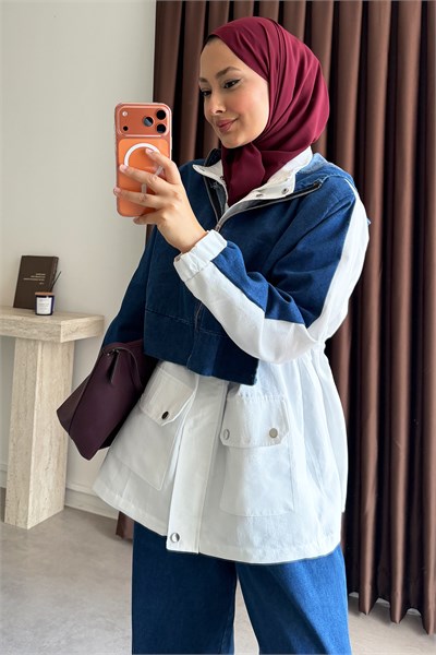 Garnili Denim Takım - Koyu Kot