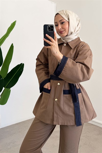 Garnili Gabardin Takım - Camel