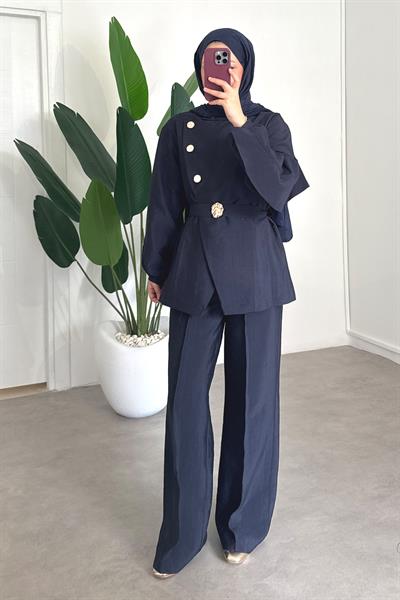 Gold Düğmeli Takım - Lacivert