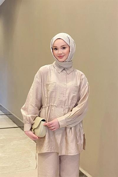 GÖMLEK BİYELİ TAKIM 9-15809 - BEJ