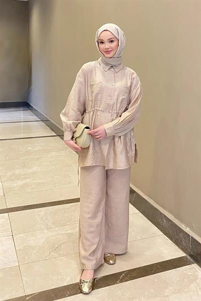 GÖMLEK BİYELİ TAKIM 9-15809 - BEJ