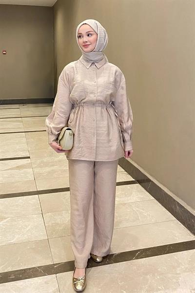 GÖMLEK BİYELİ TAKIM 9-15809 - BEJ