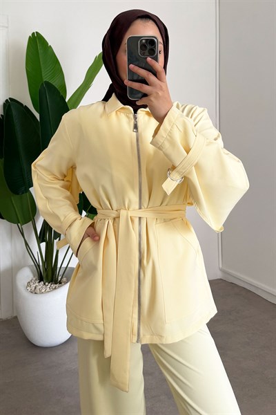 İkili Fermuarlı Takım - Sarı