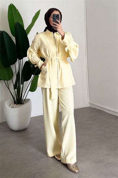 İkili Fermuarlı Takım - Sarı