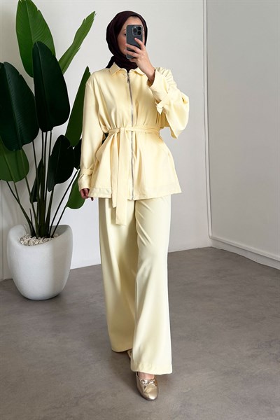 İkili Fermuarlı Takım - Sarı