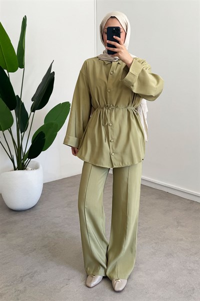 Kaplama Dügme Takım - Olive