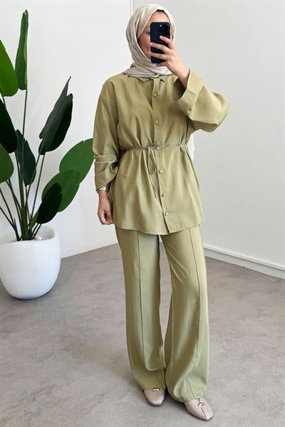 Kaplama Dügme Takım - Olive
