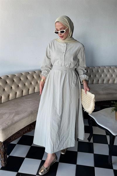 KEMERLİ ELBİSE 9-51523 - TAŞ