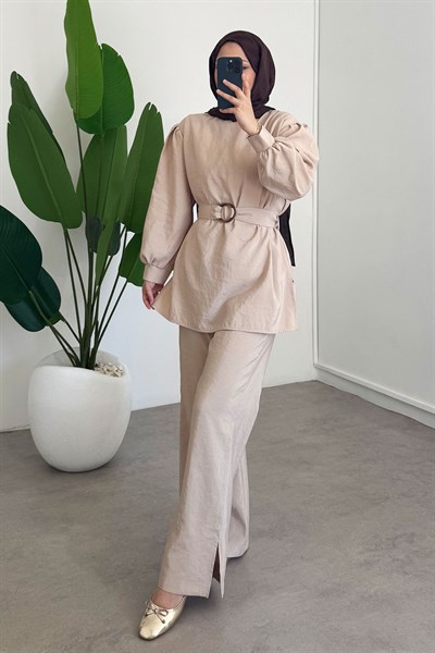 KEMERLİ MODAL TAKIM - Bej