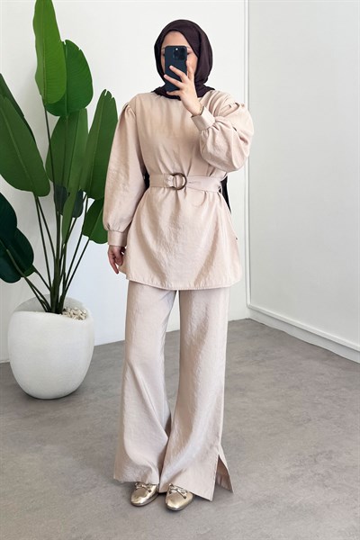 KEMERLİ MODAL TAKIM - Bej