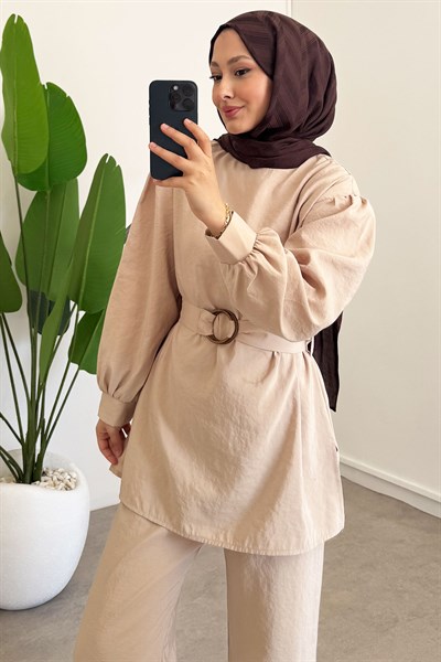 KEMERLİ MODAL TAKIM - Bej