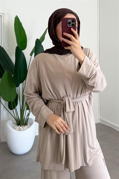 Kemerli Oyşo Takım - Bej